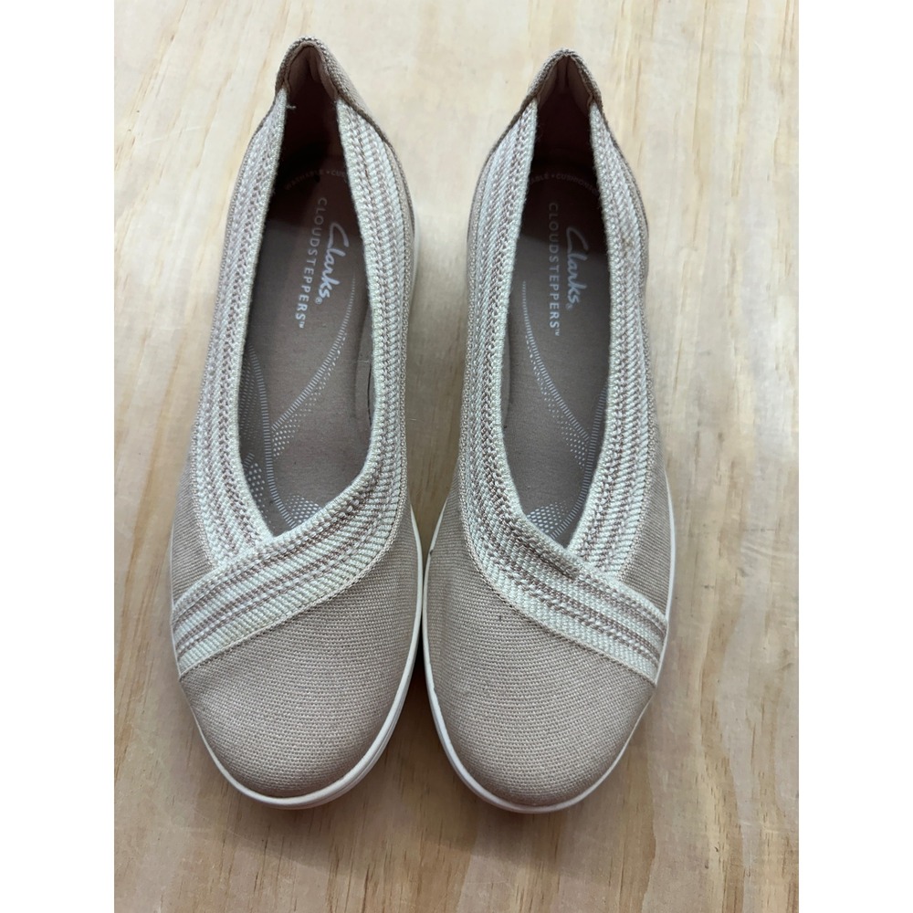 Clarks Cloudsteppers Breezesky Air Sand Sable Slip On Shoes Womens 6.5 m
